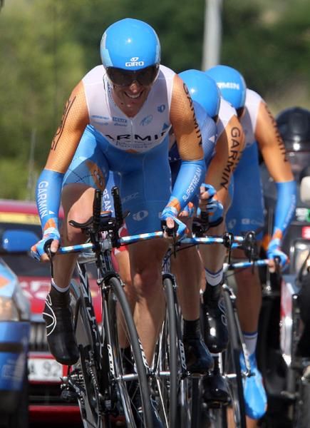 David Millar (Garmin-Slipstream) leads his team.
