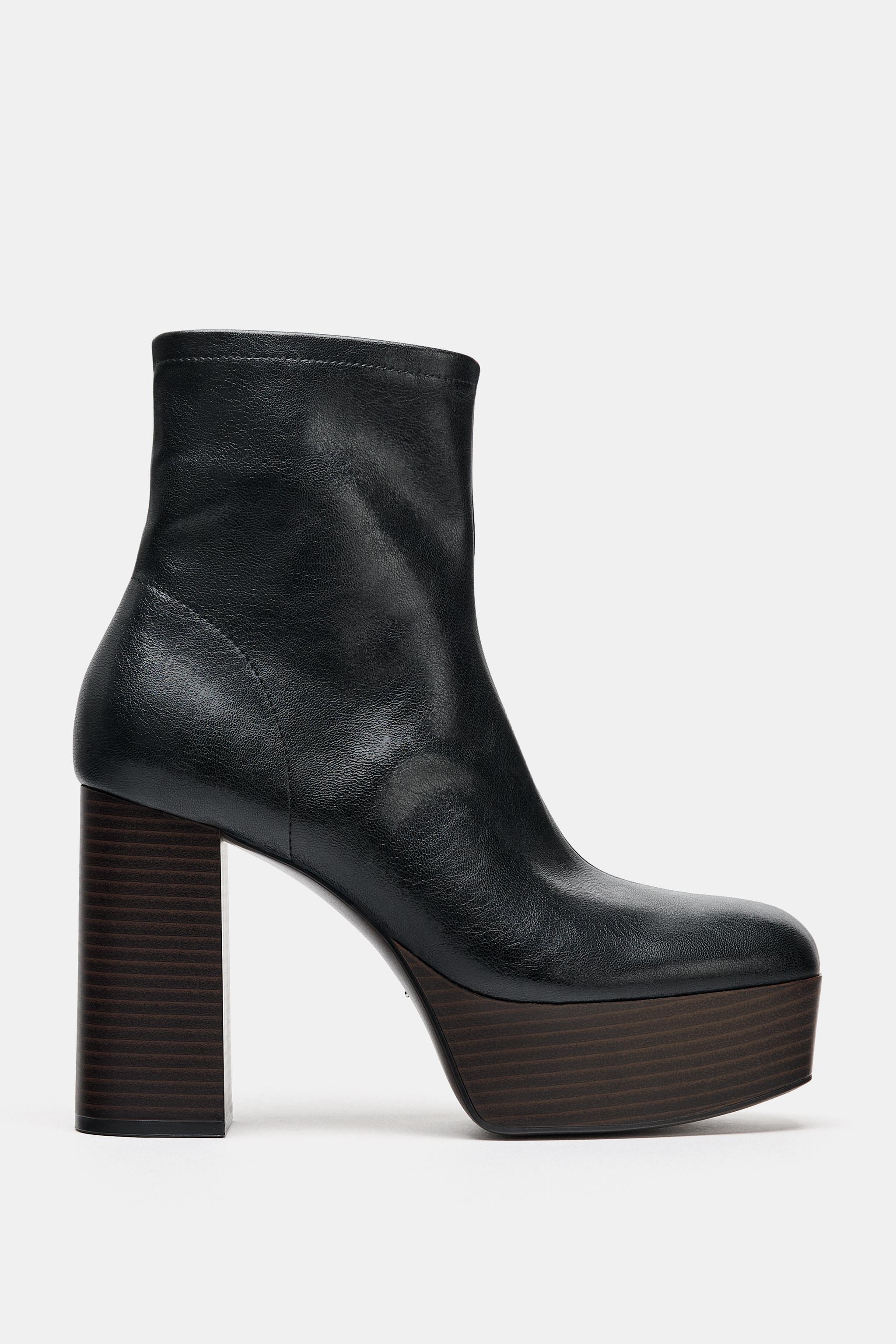 Platform Heeled Ankle Boots