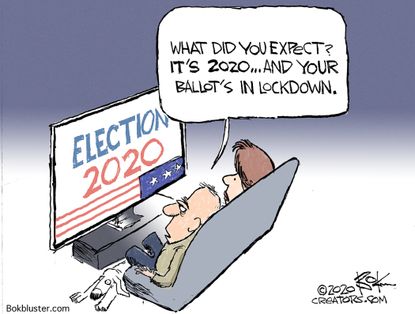 Editorial Cartoon U.S. 2020 ballot lockdown
