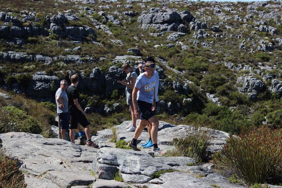 Staff gather at the top