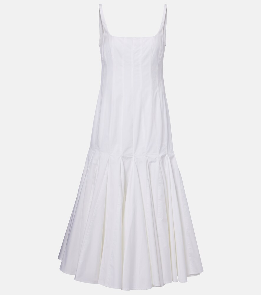 Agave Cotton Poplin Midi Dress