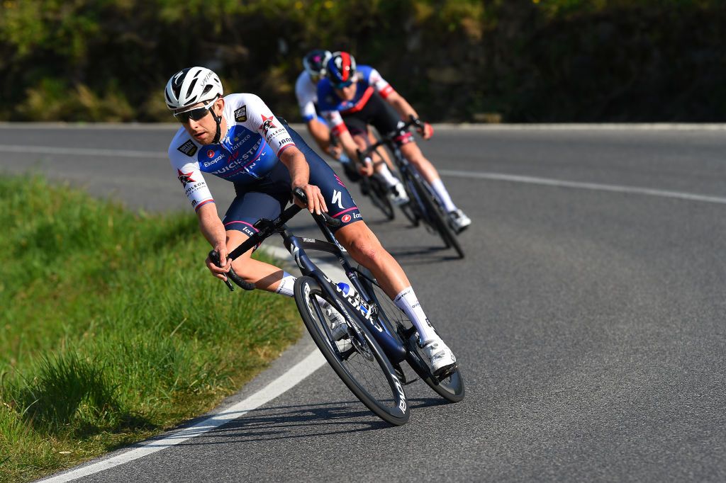 CANTAGRILLO ITALY MARCH 26 Josef Cerny of Czech Republic and Team QuickStep Alpha Vinyl competes in the breakaway during the 36th Settimana Internazionale Coppi e Bartali 2022 Stage 5 a 160km stage from Casalguidi to Cantagrillo CoppieBartali on March 26 2022 in Cantagrillo Italy Photo by Dario BelingheriGetty Images