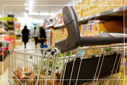 shopping trolley in supermarket