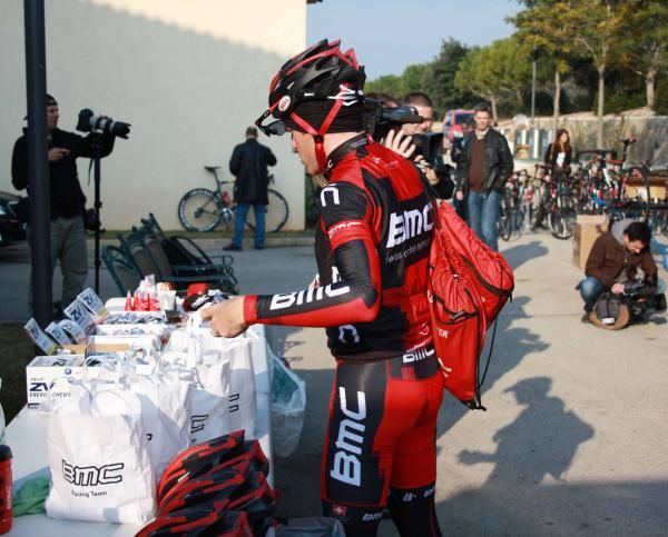 Stocking up for a day in the saddle.
