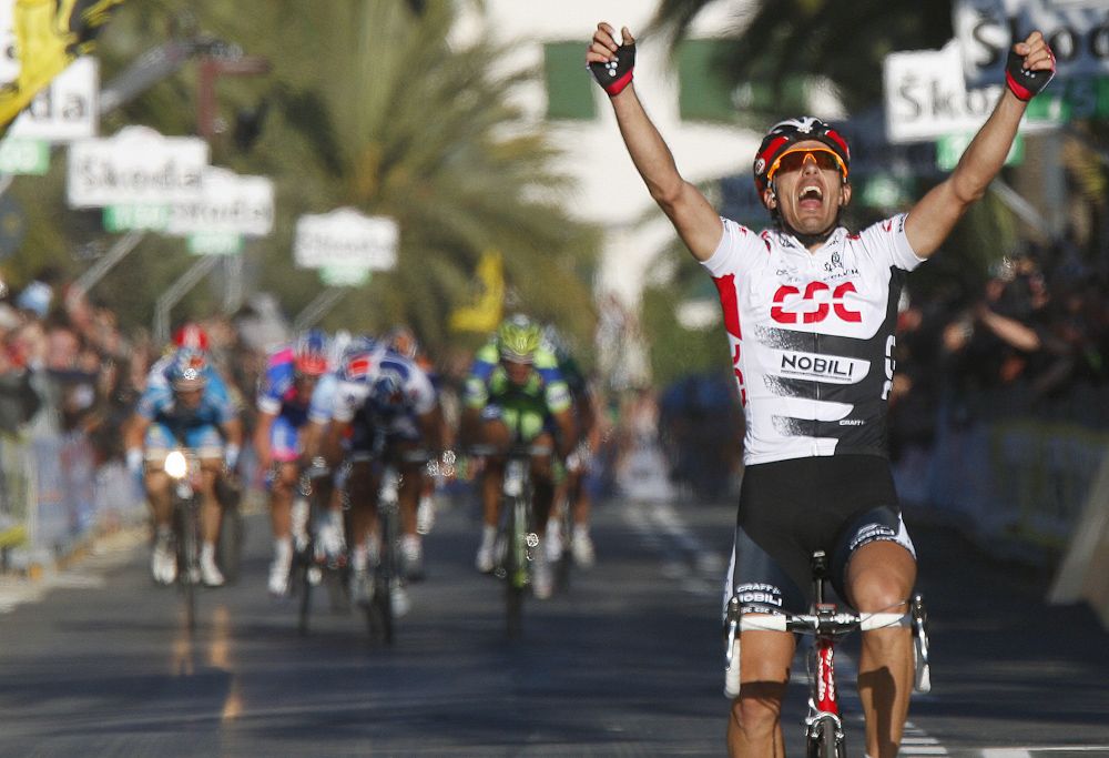 Fabian Cancellara (Team CSC) wins the 2008 Milan-San Remo.