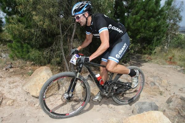 Evan James in fifth in master men's race