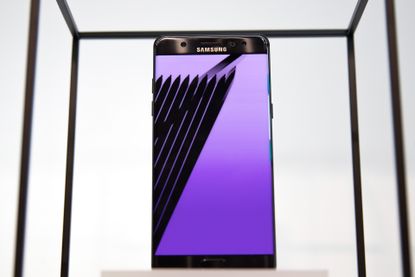 A Samsung Galaxy Note 7 phone