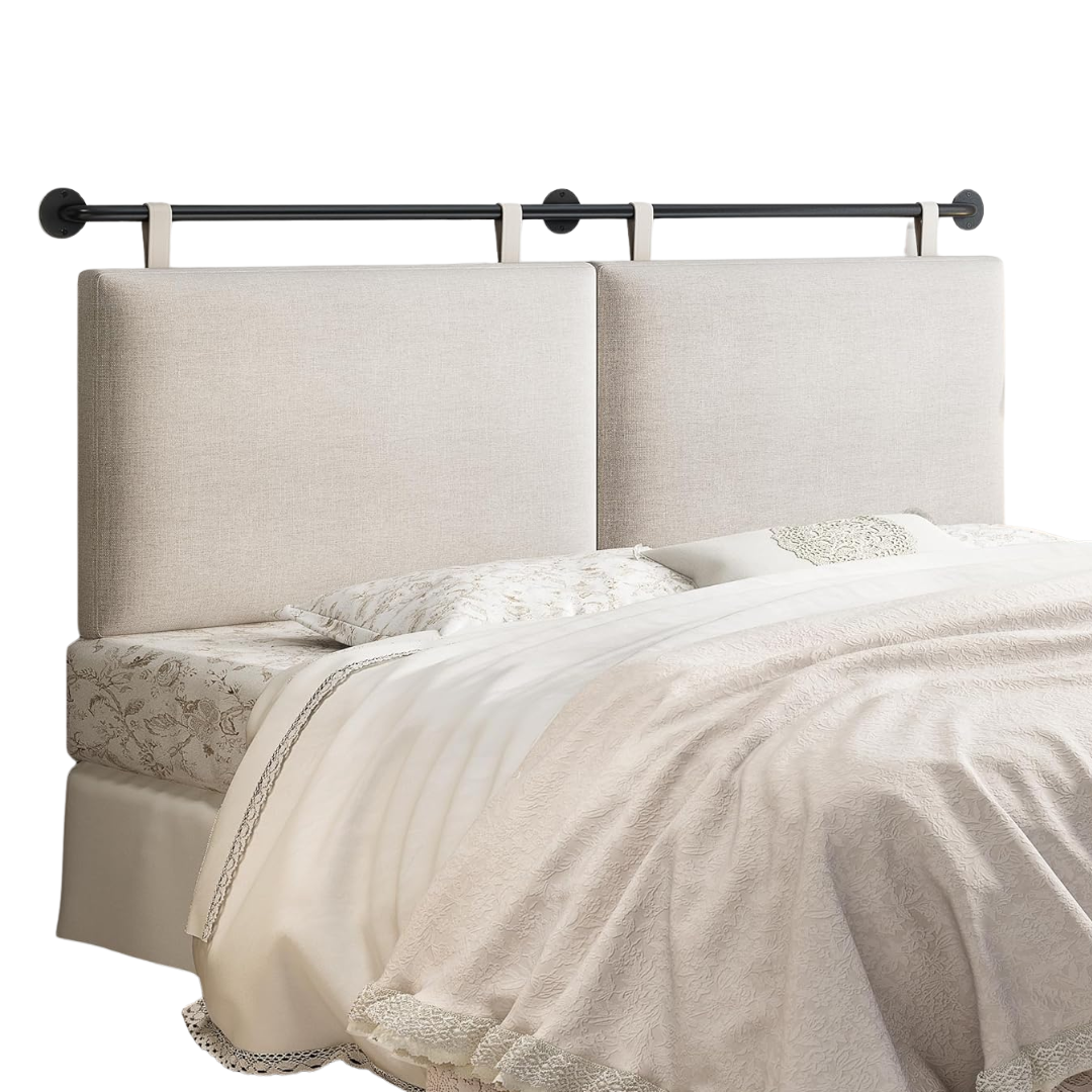 Bshomgi Headboards Queen Size Bed Headboard Wall Mounted Headboards for Bed With Linen Upholstery Cabeceras De Cama Hanging Headboard for Bedroom (beige, Queen)