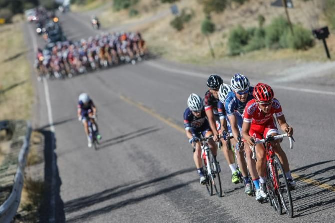 The first break of the day goes up the road.