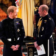 topshot britains prince harry, duke of sussex l and prince harrys brother and best man prince william, duke of cambridge wait in the chapel ahead of his wedding to us actress meghan markle at st georges chapel, windsor castle, in windsor, on may 19, 2018 photo by owen humphreys pool afp photo credit should read owen humphreysafp via getty images