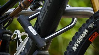 Bike secured using Litelok X1 lock