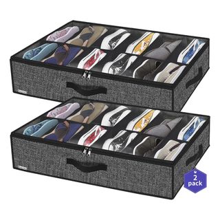 Onlyeasy Sturdy Under Bed Shoe Storage Organizer