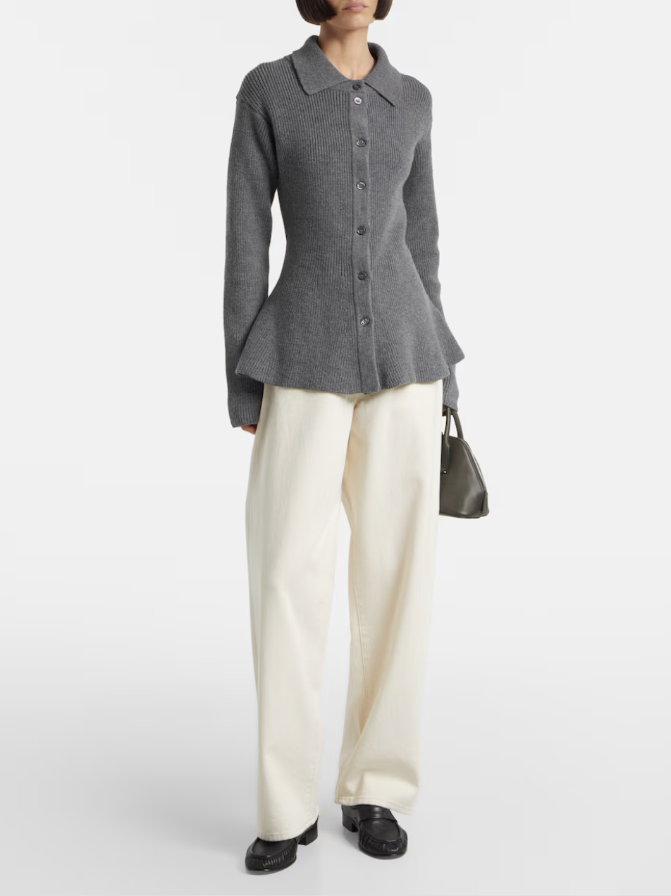 R&amp;oacute;he, Ribbed-Knit Wool and Cashmere Cardigan