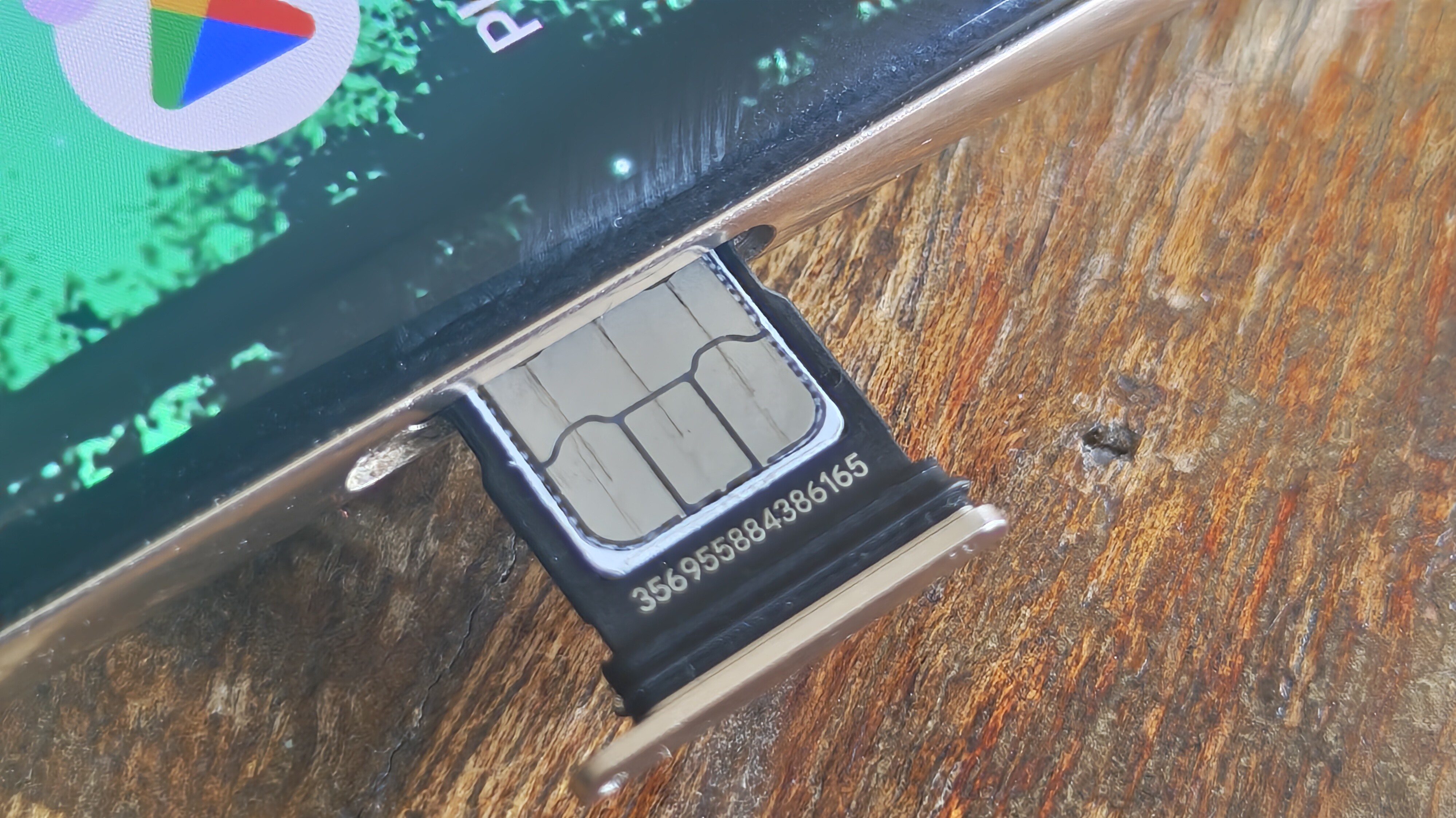 Close up of SIM card inside Google Pixel 7 Pro phone