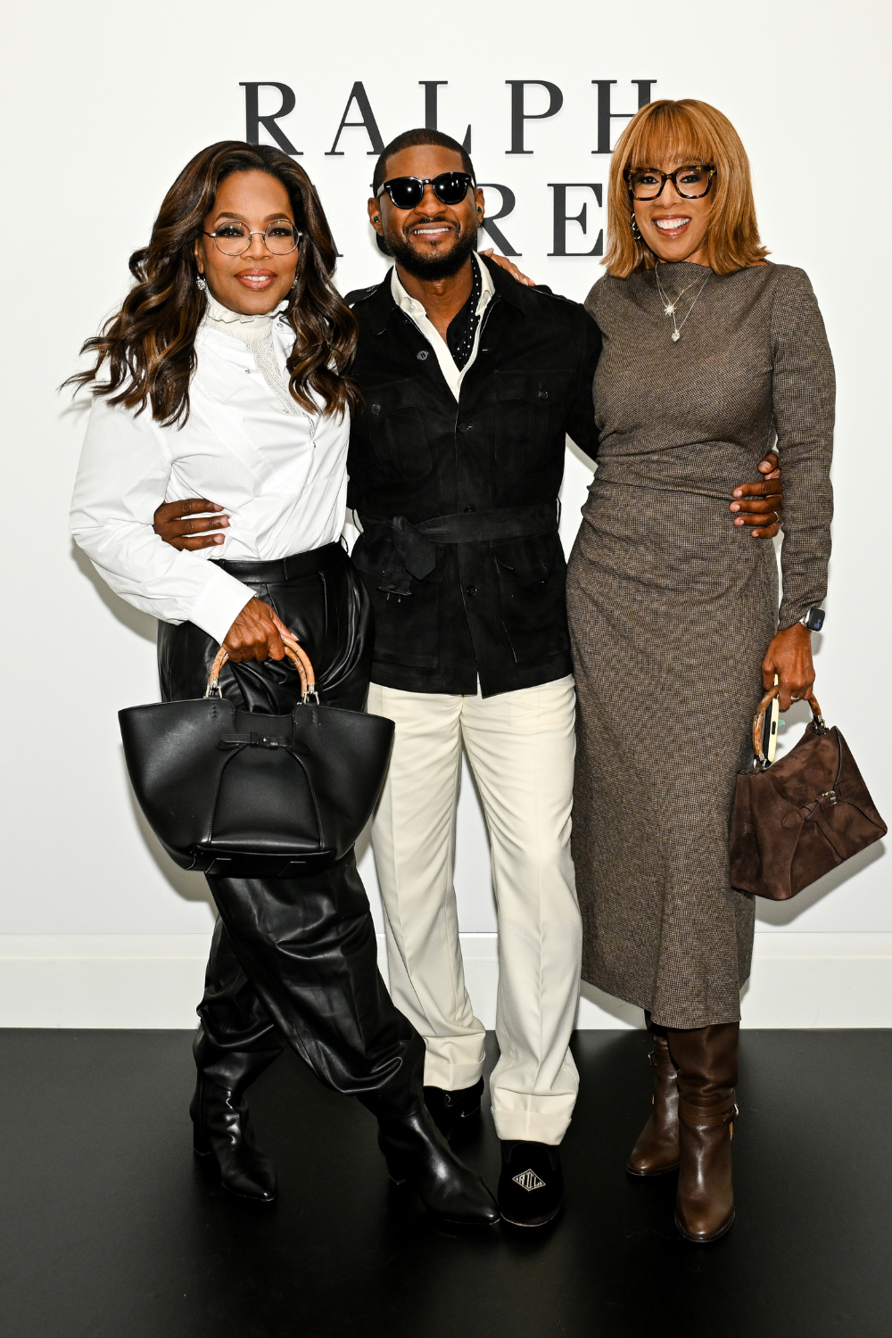 Oprah, Usher and Gayle King at Ralph Lauren NYFW