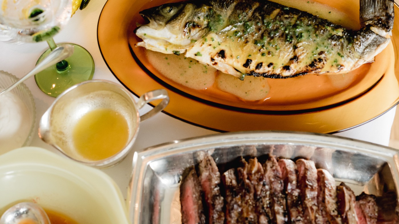Steak and sea-bass
