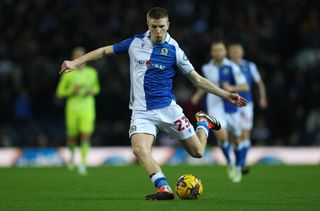 Tottenham target Adam Wharton of Blackburn Rovers on the ball during the Sky Bet Championship match between Blackburn Rovers and Huddersfield Town at Ewood Park on January 20, 2024 in Blackburn, England. (Photo by Clive Brunskill/Getty Images)