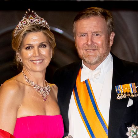 The Queen of the Netherlands dazzled in shimmering hot pink for the annual Diplomatic Gala in Amsterdam