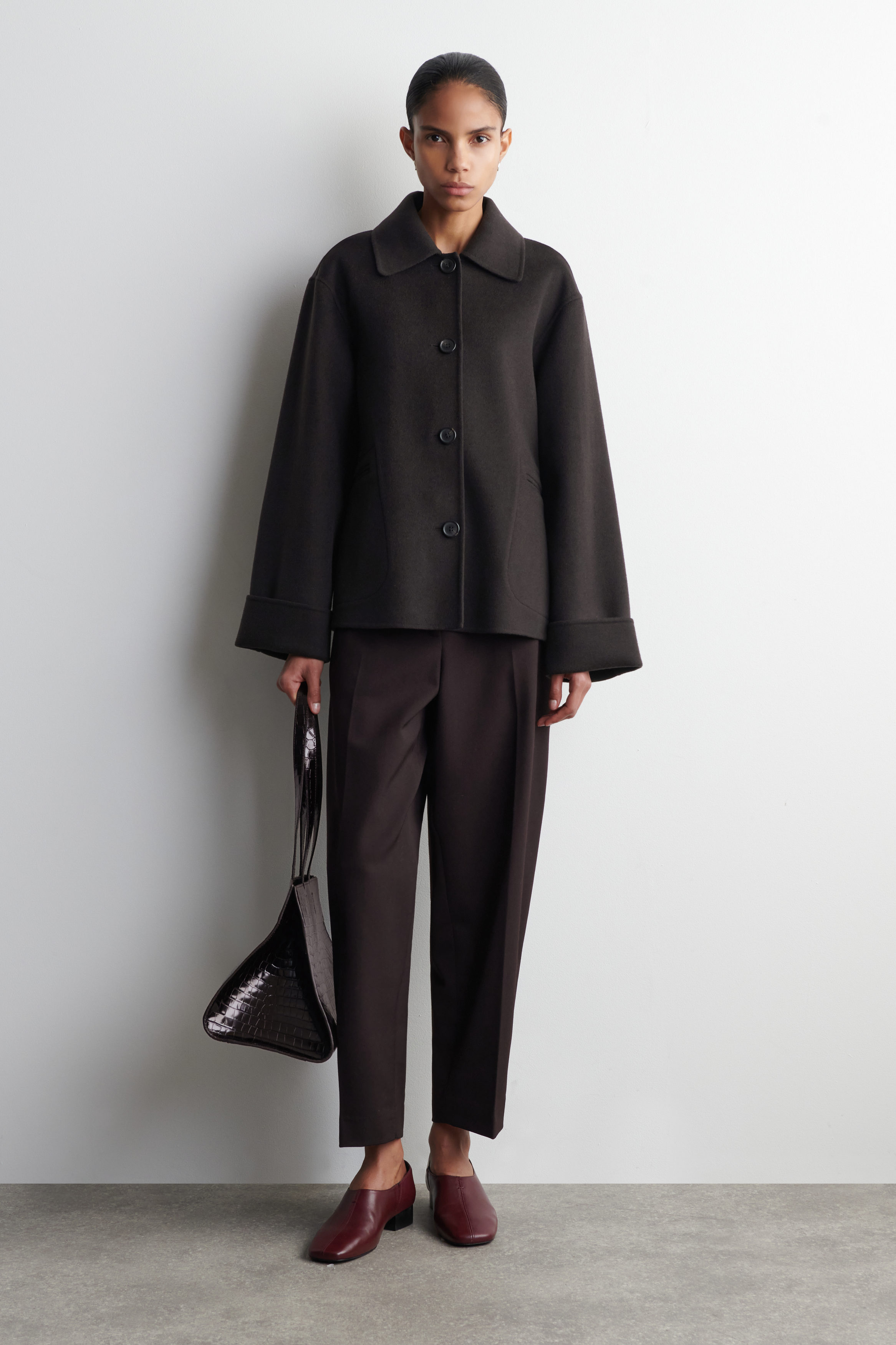 Square-Toe Leather Heeled Shoes