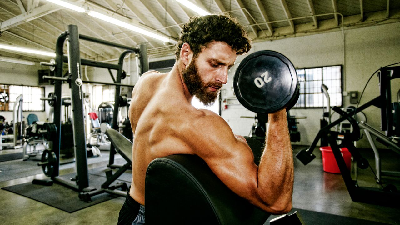 Man doing a bicep workout