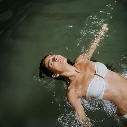 Summer depression: A woman swimming