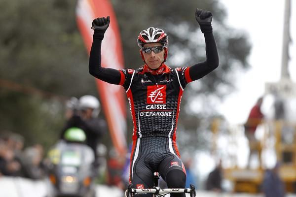 Rui Costa (Caisse d'Epargne) celebrates his victory in the Trofeo Dei&agrave;.