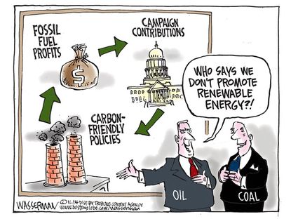 Political cartoon oil coal campaign contributions