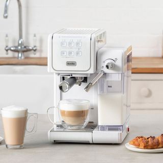 Breville One-Touch CoffeeHouse II in white in modern kitchen