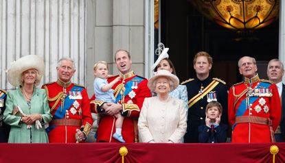 The royal family trooping the colour