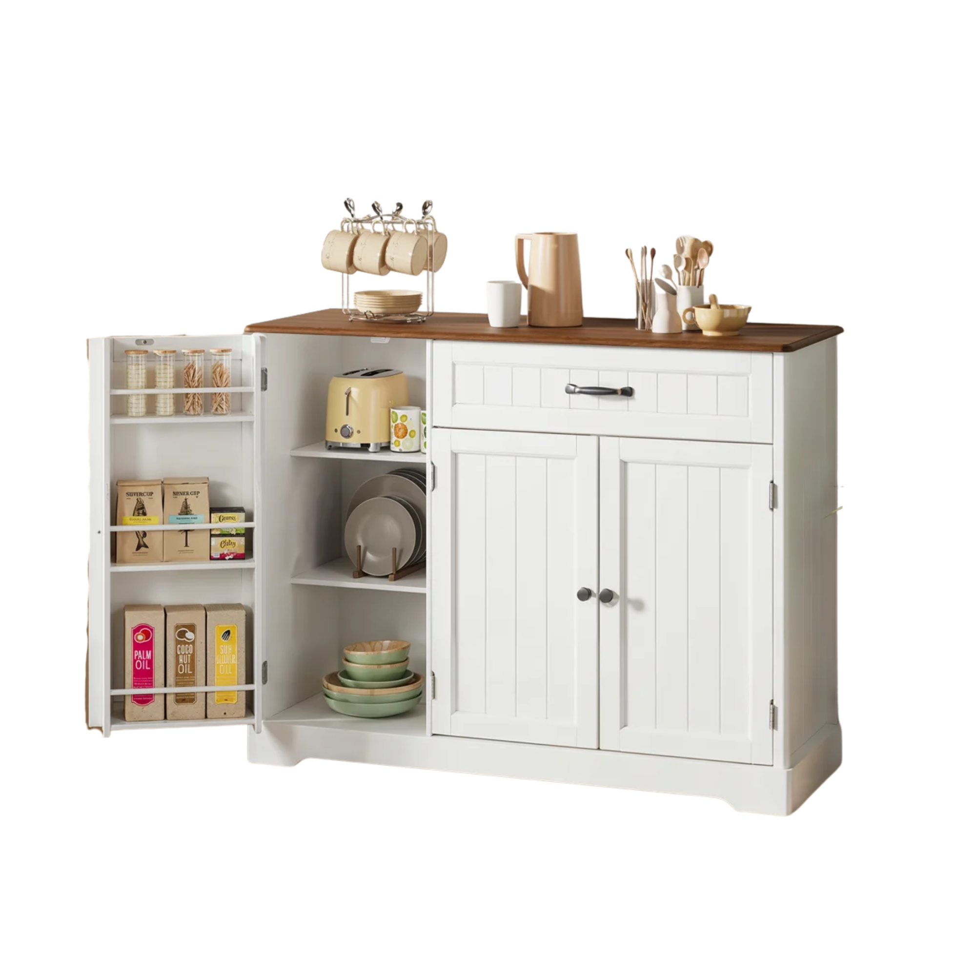 a white storage cabinet