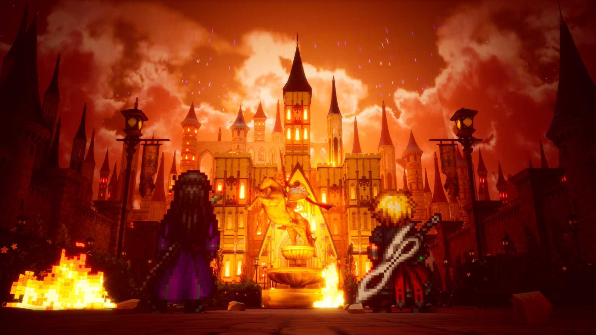 The castle burning
