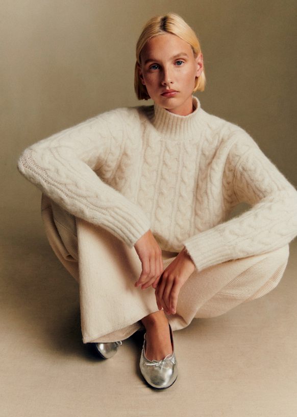 Hugo Jumper - Ecru - Baby Alpaca - S&amp;eacute;zane