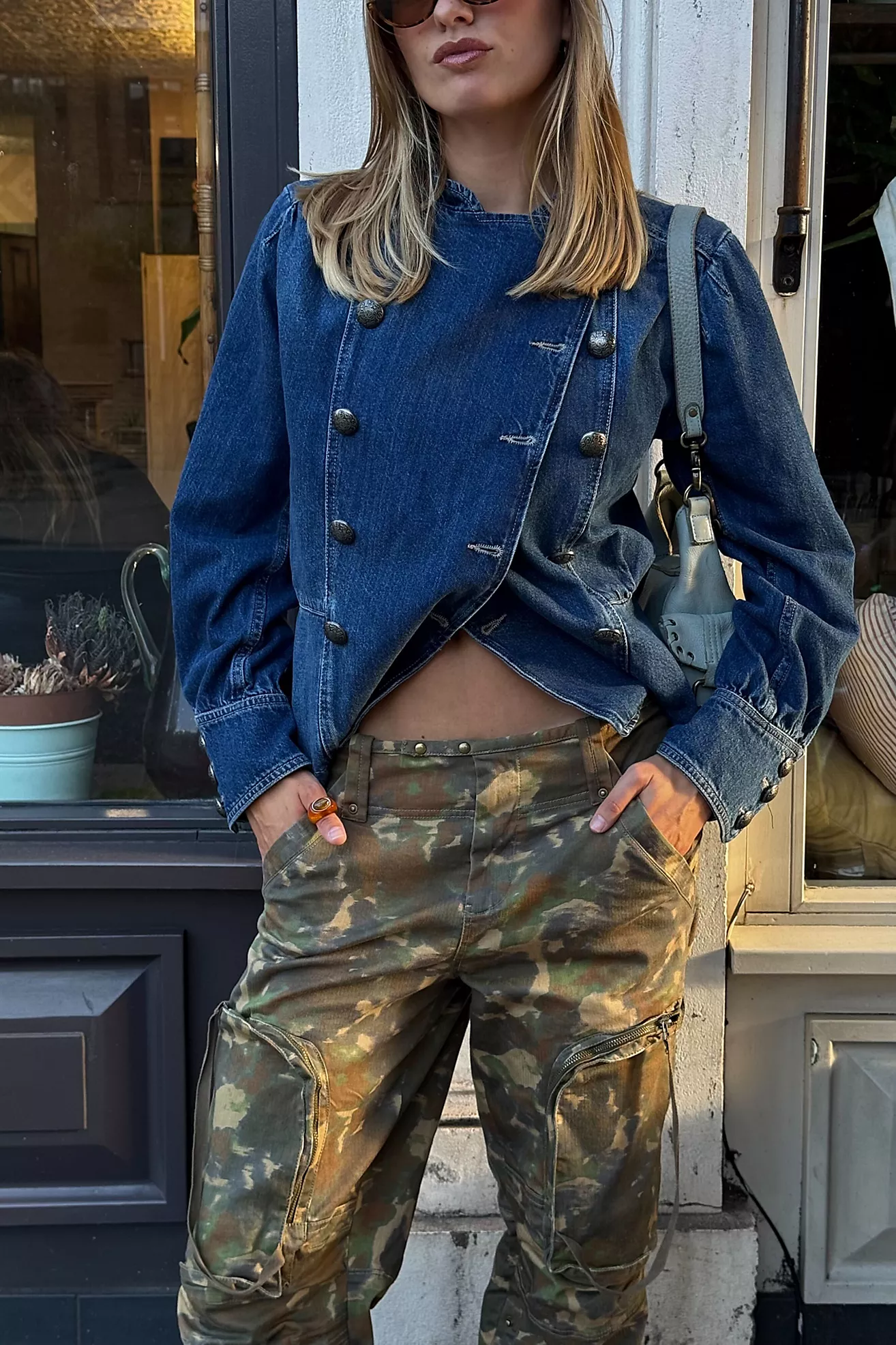 We the Free Imogene Denim Officer Jacket