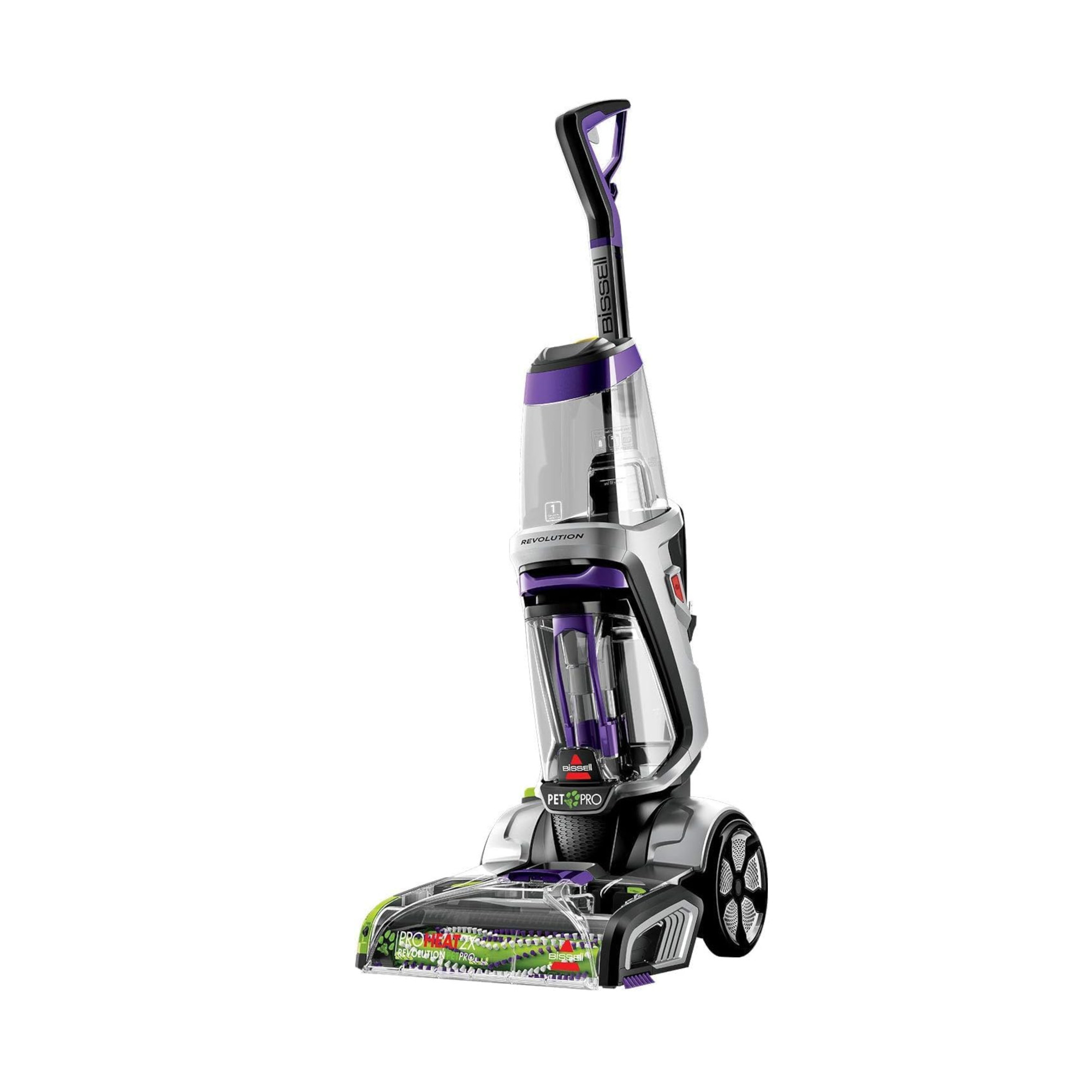 bissell proheat 2x revolution pet pro carpet cleaner on white background