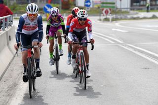 Santiago Umba (right) in the breakaway at the Tour of the Alps in 2021