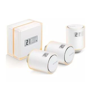 NETATMO NBU-NTH-NAV Smart Thermostat with 3 Radiator Valves on white background