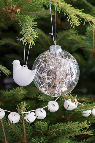 DIY filled bauble on a tree