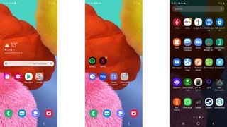 A trio of Samsung Galaxy A51 screenshots