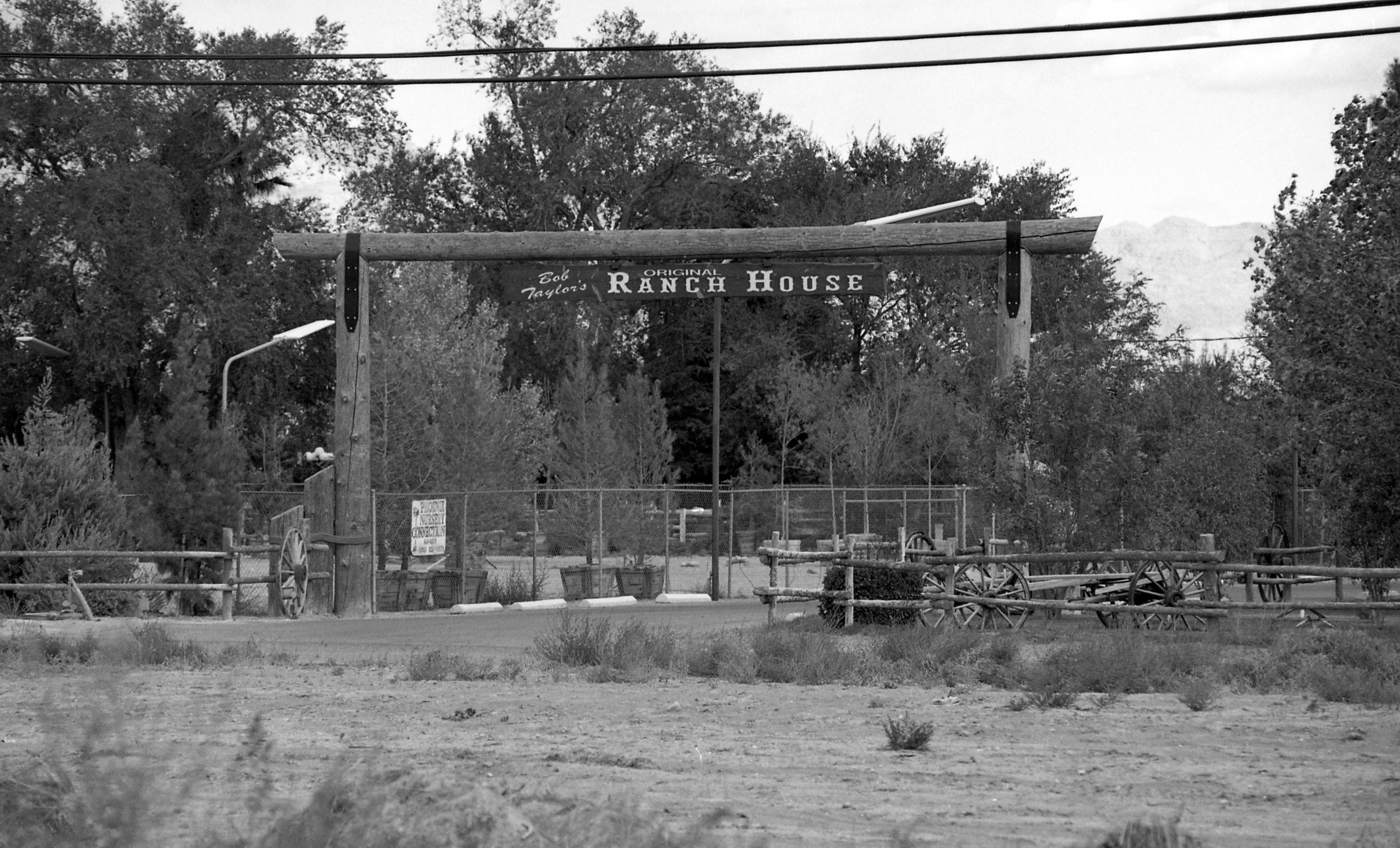A black and white photo of Bob Taylor's Ranch House