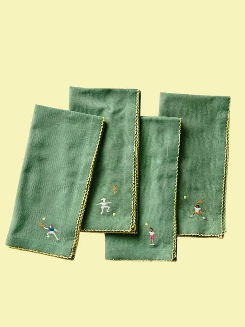 Embroidered Tennis Napkin Set