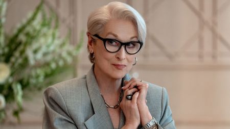 Miranda Priestly looks at something offscreen