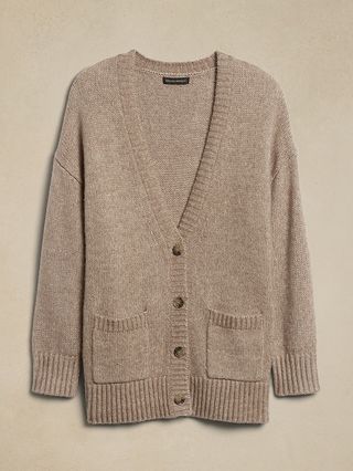 Phoebe Oversized Wool-Cotton Cardigan