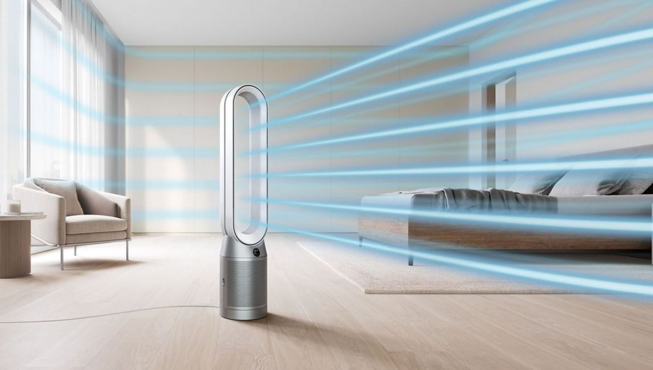 Dyson fan in living room