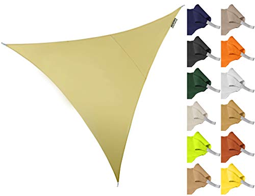 Kookaburra 3.6m Triangle Water Resistant Garden Patio Sun Shade Sail Canopy 96.5% Uv Block With Free Rope (sand)