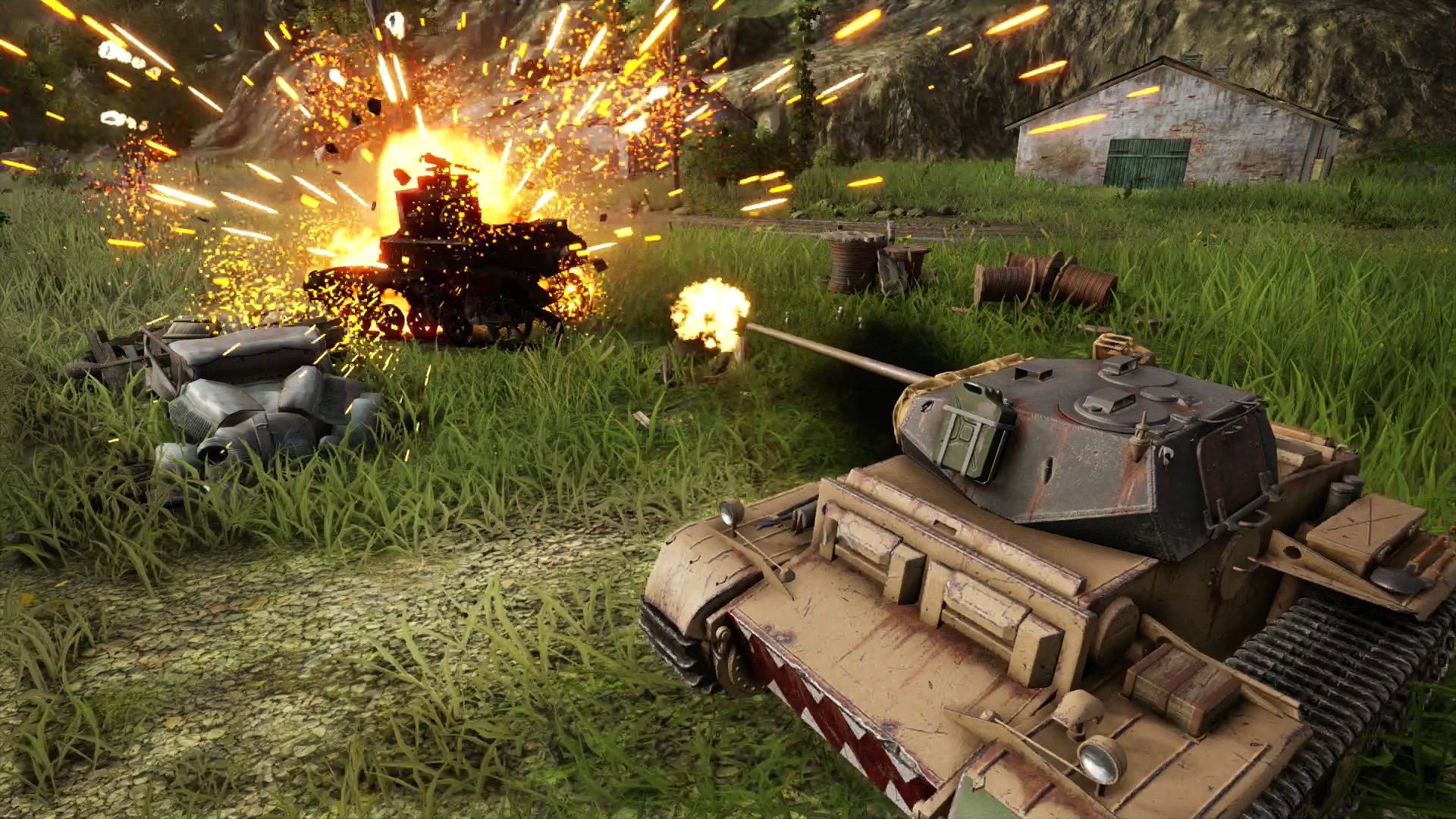 best free games: a tank destroying something in a massive explosion