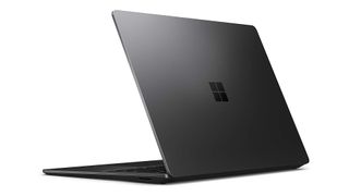 Product shot of Microsoft Surface Laptop 4, viewed from back