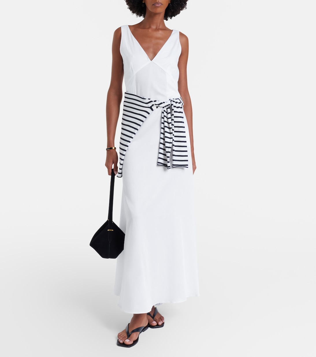 Yoko Cotton Maxi Dress in White - Leset