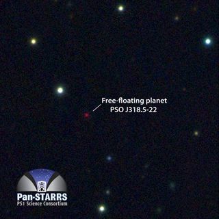 This multicolor image from the Pan-STARRS 1 telescope in Hawaii shows the free-floating planet PSO J318.5-22 in the constellation Capricornus. The planet is extremely cold and faint, about 100 billion times fainter in optical light than the planet Venus.