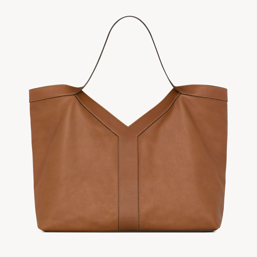Men's Y Tote in Leather in Brick