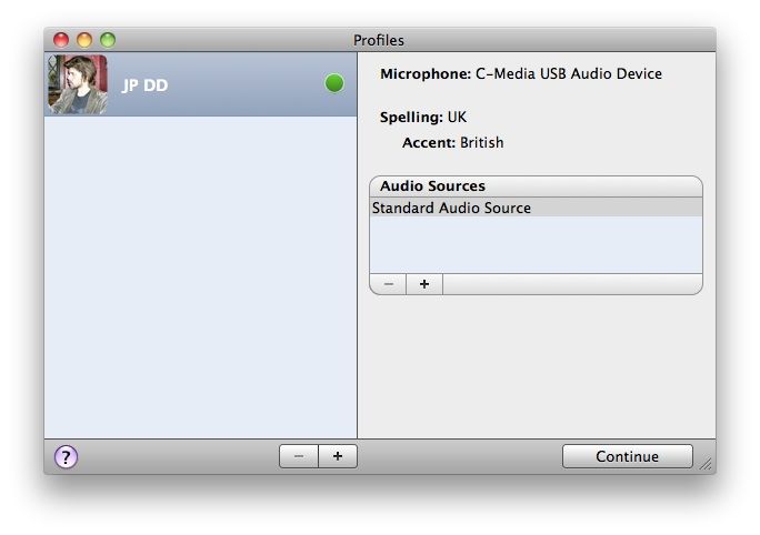 Although Dragon Dictate 2.0 is only licensed for one user, its Profiles feature technically allows several people to use the